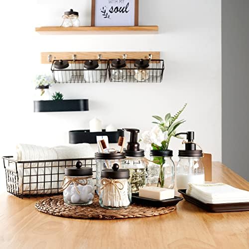 SheeChung 8PCS Mason Jar Bathroom Accessories Set Complete - Bronze