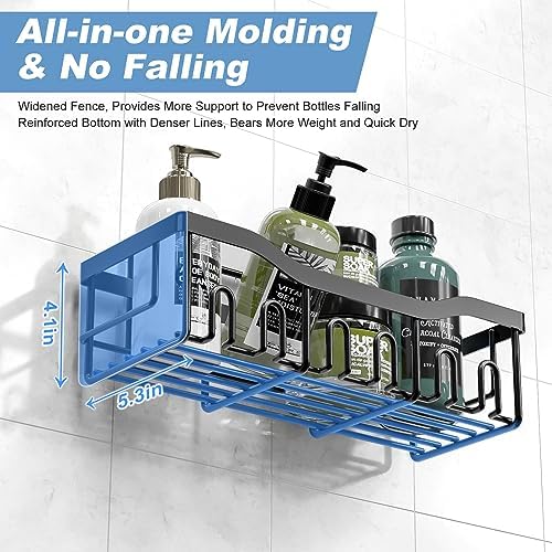 Shower Caddy 6 Pack Shelves - Self Adhesive Bathroom Organizer, Drill-Free & Quick-Dry, Rustproof Stainless Steel Shower Shelf