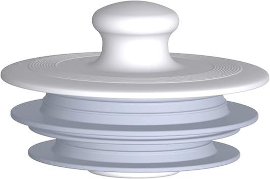 Bathtub Drain Stopper & Silicone Drain Plug, Prevents Water Leaks for Bath Tubs, Fits 1-5/8" to 2.0" Drains(Patented Design，Gray)