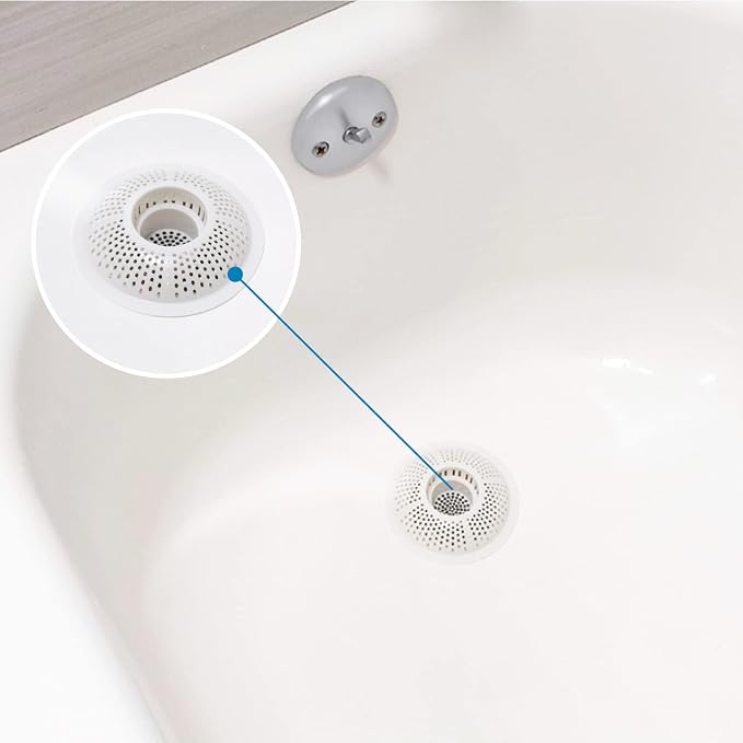 Evriholder Hairstopper 2pk, Plastic Drain Protector for Bathtubs & Showers, Pack of 2