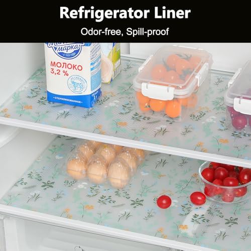 INNOLITES Shelf Liner for Kitchen Cabinet, Floral Drawer Liner Non-Adhesive