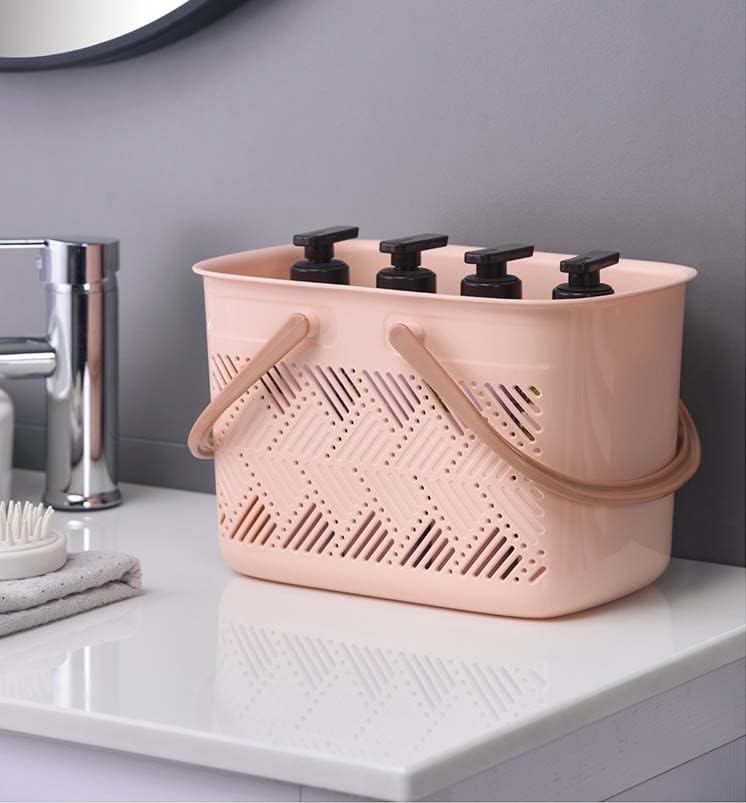 Shower Tote Portable Shower Caddy Basket,Dorm Shower Caddy Platic Shower Caddy Basket With Handle Hollow Out Basket For Bathroom/College Dorm/Kitchen 11.8 * 7.1 * 7.9 inch - Orange