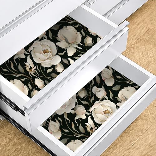 HAOKHOME Adhesive Shelf Liner Cabinet Floral Contact Paper 17.3in x 16.4ft