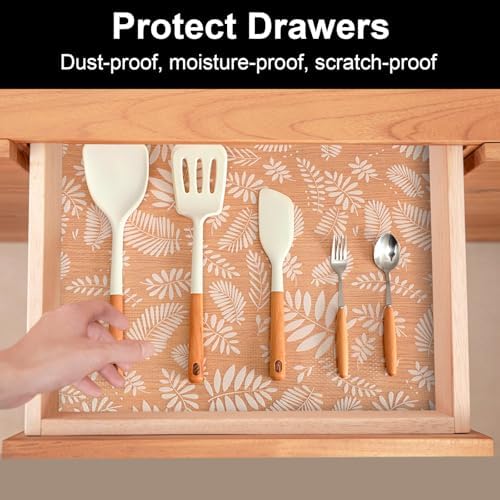 Cooyes Shelf and Drawer Liners for Kitchen Cabinets, Non Adhesive Liner