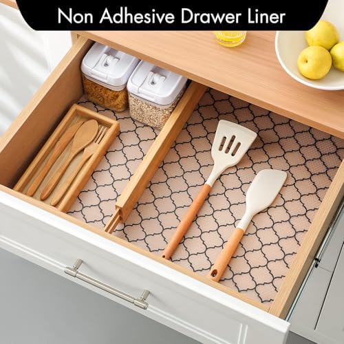 Cooyes Shelf and Drawer Liners for Kitchen, Non Adhesive Cabinet Liner