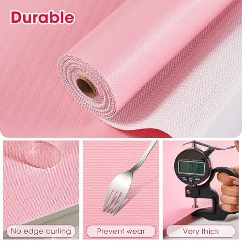 Drawer and Shelf Liner for Kitchen Cabinets, Pink, 12IN X 10FT