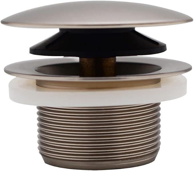 Westbrass D398R-07 1-1/2" NPSM Coarse Thread Mushroom Tip-Toe Bathtub Stopper Bath Drain, 1-Pack, Satin Nickel