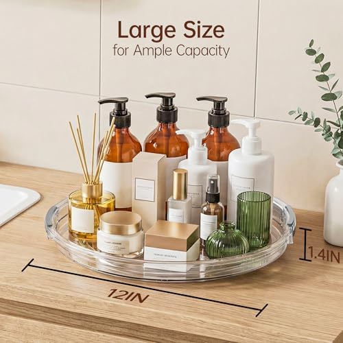LAMU 12 in Lazy Susan Turntable, 6 Pack Clear Spice Rack, Organizer Storage