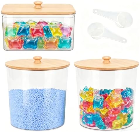 Acrylic Laundry Powder Container, 3 Pack