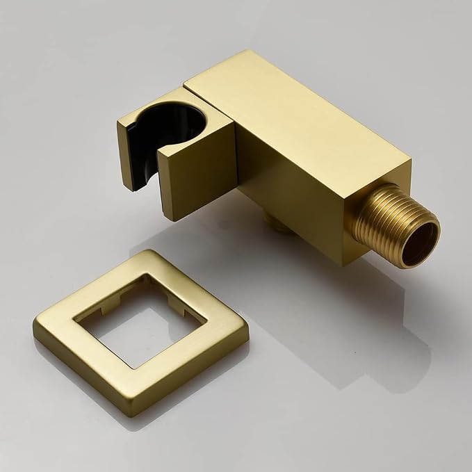 AYIVG Bathroom All Brass Wall Mount Adjustable Handheld Shower Head Bracket Holder , Brushed Gold Finish