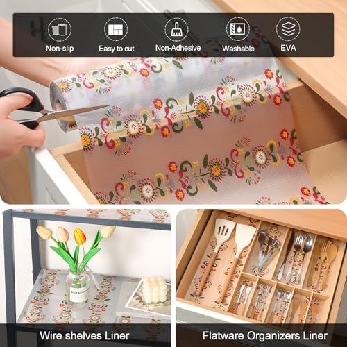 Cooyes Shelf Liner Non-Adhesive Cabinet Drawer Liner for Kitchen 17.5"x197"