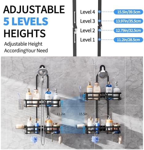 GAOKASE Aluminum Shower Caddy Hanging, Never Rust Shower Organizer