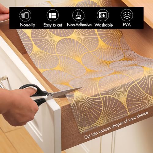 Cooyes Shelf Liner for Kitchen Cabinets – Non-Adhesive Drawer Liner
