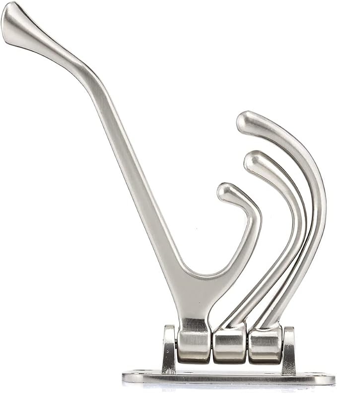 Richelieu Hardware NH027300195 Nystrom Triple Utility Swivel Hook, Brushed Nickel