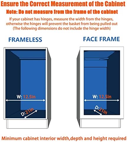 ROOMTEC Pull Out Cabinet Organizer 11"W x 18"D, for Cabinet Pull Out Shelves Cabinet Drawers Slide Out Kitchen Cabinet Organizer Storage Shelves, Fits 12.5" Opening Cabinet