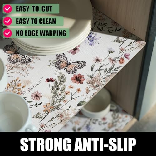 Floral Shelf Liners 24IN x 10FT Non Adhesive and Strong Non-Slip