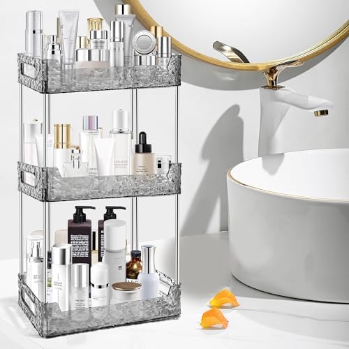 3-Tier Bathroom Counter Organizer Countertop Storage-Grey