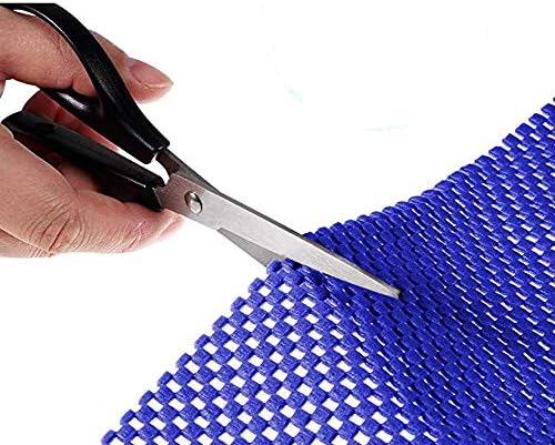 Shelf Liner Drawer Liner Non-Slip Mat Shelves Liners 12" X6.5’ Grid Pattern PVC Non-Adhesive Grip Liner Anti-Slip Mat for Kitchen Cabinets Wire Shelving Pantry Dresser Refrigerator (Blue)