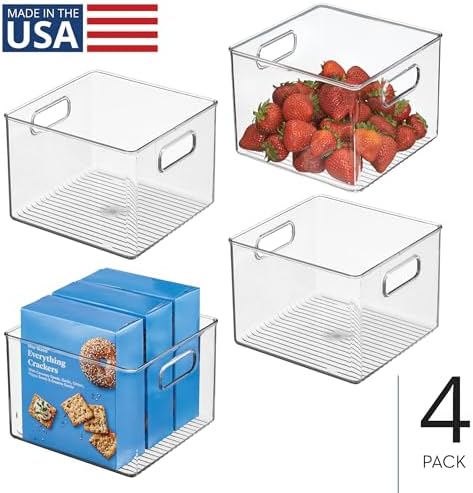 iDesign Clear Plastic Storage Bins, 4-Pack