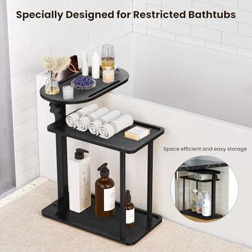 Bathtub Tray Table, Freestanding Bath Side Table Tub Tray Caddy