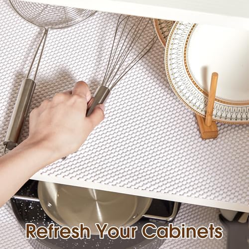 Shelf Liner for Kitchen Cabinets and Drawers, White, 12" x 120"