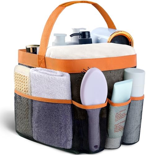 Mesh Shower Caddy Portable - 9 Pockets for College Dorm Room Essential