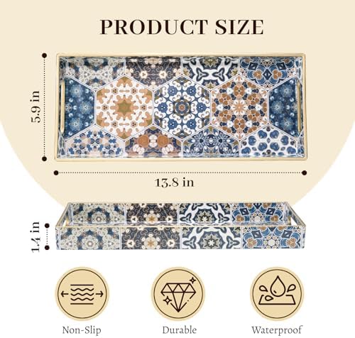 MAONAME Plastic Bathroom Vanity for Countertop, Narrow Decorative Trays