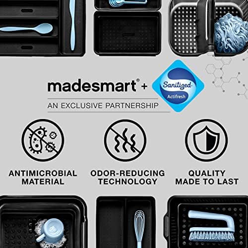 madesmart Shower Tote with Soft Grip Handle, Carbon