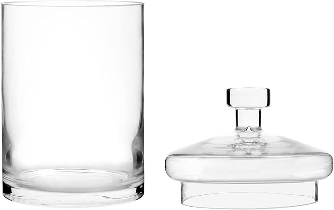 MyGift Glass Storage Jars with Lids, Kitchen & Bath Storage, Set of 3 | Add timeless charm to kitchens, bathrooms, weddings, and candy buffets with clear glass apothecary jars and matching lids