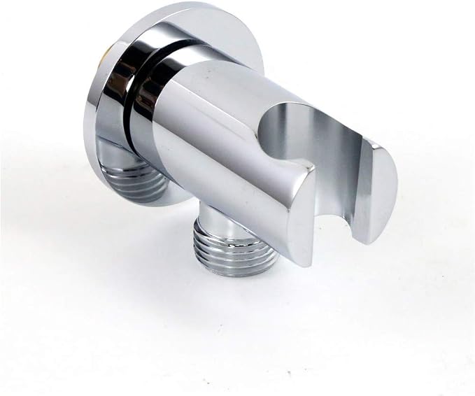 Hand Held Shower Head Holder with Hose Connector Shower Wand Holder Wall Mount,Handheld Shower Handle Sprayer Holder Shower Hose Adapter Shower Elbow with Spray Head Bracket Replacement Chrome