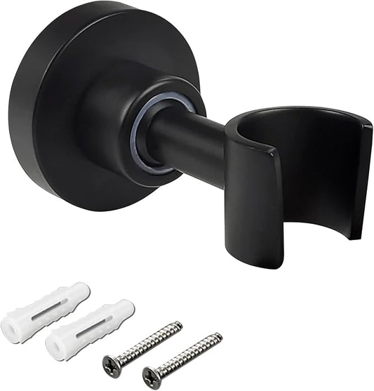 PHASAT Shower Head Holder Wall Mount SUS304 Stainless Steel Shower Wand Holder,Adjustable Handheld Shower Head Bracket Holder Matte Black,A13021B