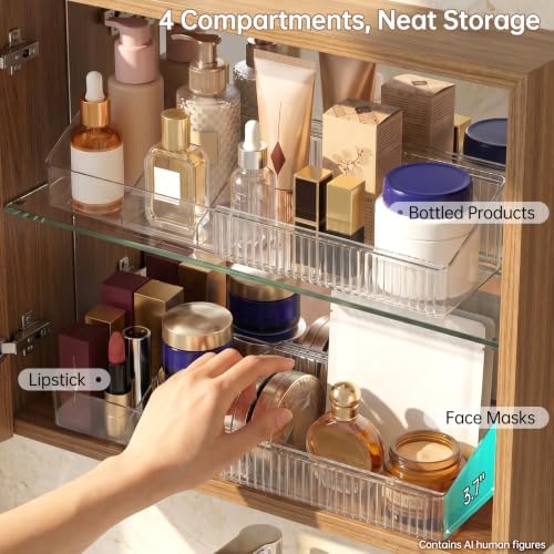 Expandable Medicine Cabinet Organizer for Bathroom, 2 Pack
