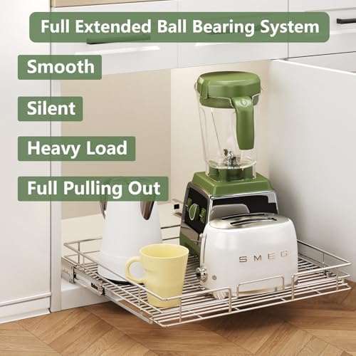 LOVMOR Pull Out Cabinet Organizer 27" W x 21½" D, Kitchen Cabinet Pull Out Shelves Slide Out Storage
