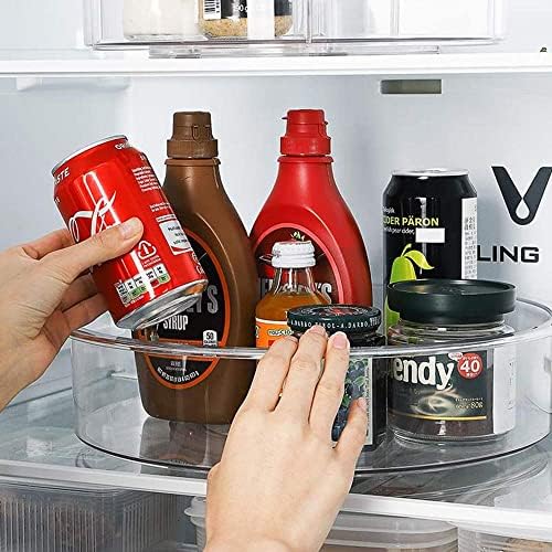 SANNO Round Lazy Susan RotatingTurntable Storage Container for Kitchen Cabinet, Pantry, Refrigerator, Countertop Food Safe Turntable Spice Rack for Cupboard,Spinning Organizes 2