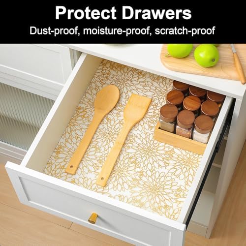 Cooyes Shelf and Drawer Liners for Kitchen Cabinets, Non Adhesive Liner