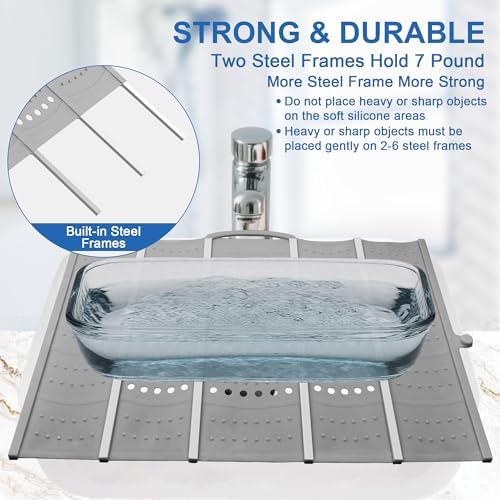 Mofason Large Bathroom Sink Top Cover for Counter Space - Makeup Mat Grey