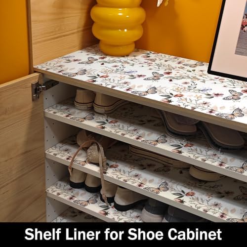 Butterfly Floral Shelf Liners Non Adhesive 12IN x 20FT