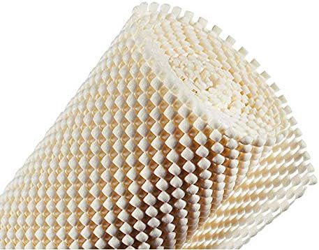 Shelf Liner Drawer Liner Non-Slip Mat Shelves Liners 12" X6.5’ Grid Pattern PVC Non-Adhesive Grip Liner Anti-Slip Mat for Kitchen Cabinets Wire Shelving Pantry Dresser Refrigerator (Beige)