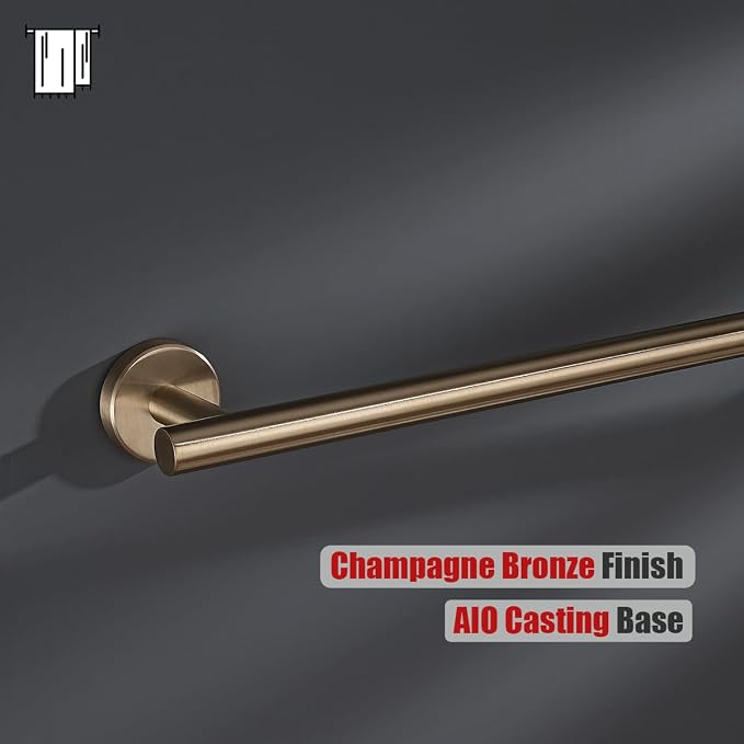 JQK Champagne Bronze Bath Towel Bar, 39 Inch 304 Stainless Steel Thicken 1mm Towel Rack Bathroom, Towel Holder Wall Mount, Useable Length 36 Inch, TB110L36-CB