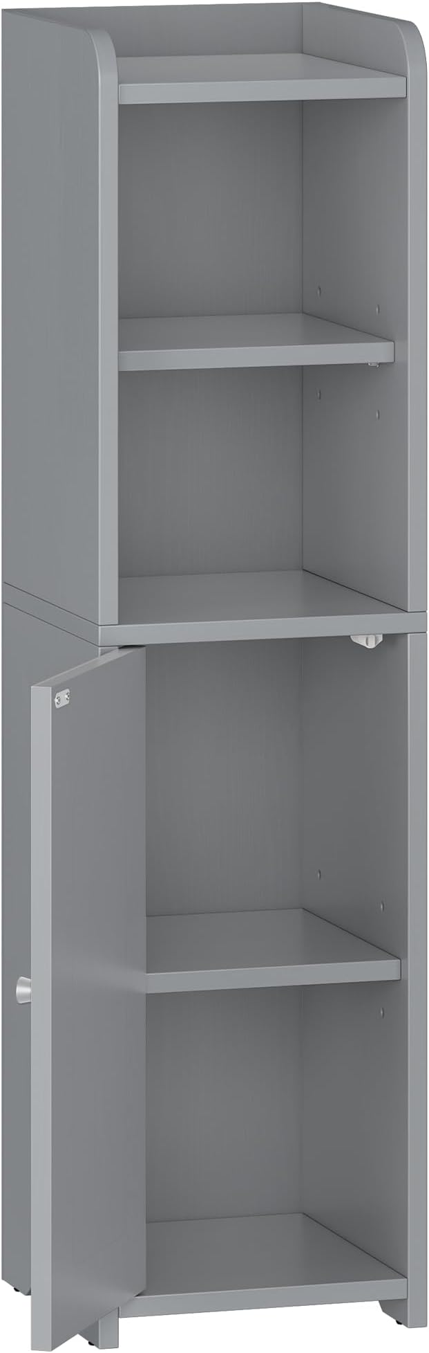 Hzuaneri Bathroom Storage Cabinet, Corner Floor Cabinet with Doors and Adjustable Shelf, Narrow Toilet Paper Cabinets, Bathroom Organizer for Small Spaces, Gray BC19721X