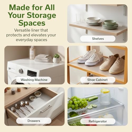 EVALAND Shelf Liner Cabinet Liner Non-Adhesive Drawer Liner 19.6 in x 33 FT