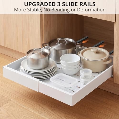 DOMNIU 4 Pack Pull Out Cabinet Organizers Expandable Width (12.4''-20.27'')