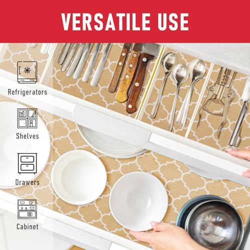 Cooyes 2 in 1 Refrigerator Liners, 6 Pack, 12“ × 24”， Fridge Drawer & Shelf Liners for Kitchen Cabinets Non-Adhesive, Breathable Cloth Material, BPAfree, Keep Produce Fresh Longer