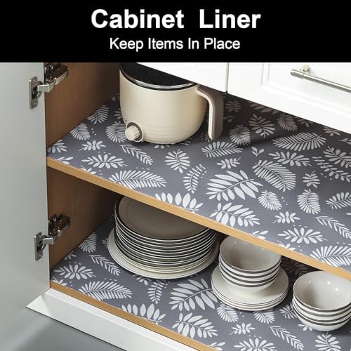 Cooyes Shelf and Drawer Liners for Kitchen Cabinets, Non Adhesive Cabinet Liner, EVA Waterproof Durable Non-Slip Drawer Mats for Shelves, Refrigerator, Storage, Desks（11.8" W x 360" L）