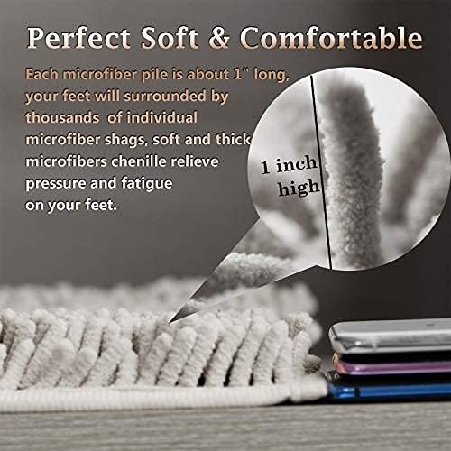 Red Bathroom Rugs Set 2 Piece Ultra Thick Bath Mats, Washable Soft Chenille Bathroom Sets, Bathtub Mat, Ultra Absorbent Bath Carpet