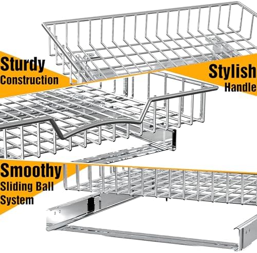 Simple Houseware Under Cabinet Pull Out Sliding Shelf Drawer, 18Dx17W
