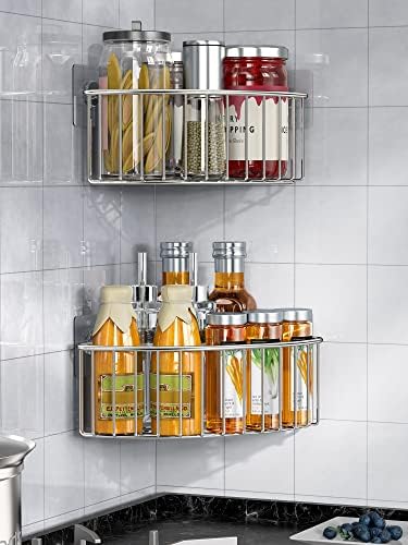 SMARTAKE 2-Pack Corner Shower Caddy Deep Basket, SUS304 Stainless Steel