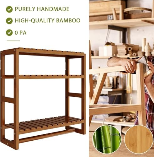 Galood Over The Toilet Storage Bathroom Shelves Wall Mounted 3 Tier Brown-L