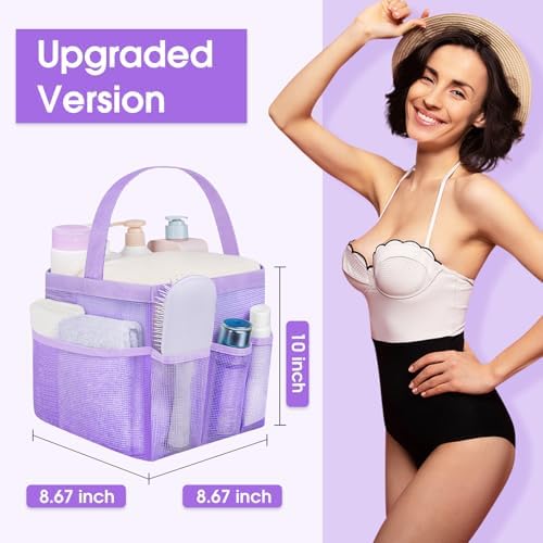 Mesh Shower Caddy Portable - 9 Pockets for College Dorm Room Essential
