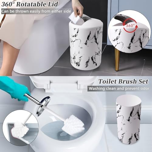 XLHOMO White Marble Bathroom Accessories Set, White Bathroom Set